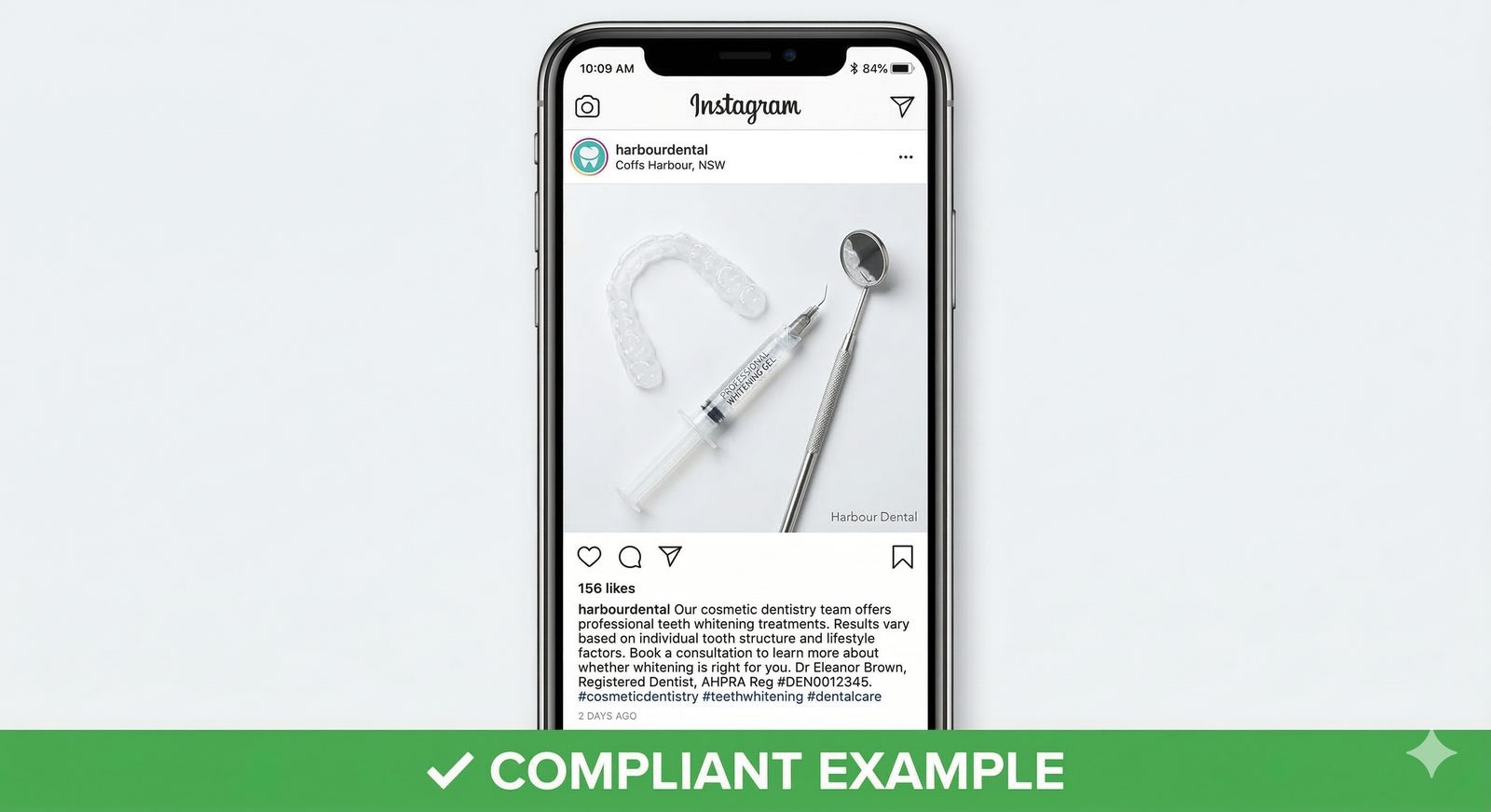 Figure 04: Compliant Instagram Post: Professional Whitening