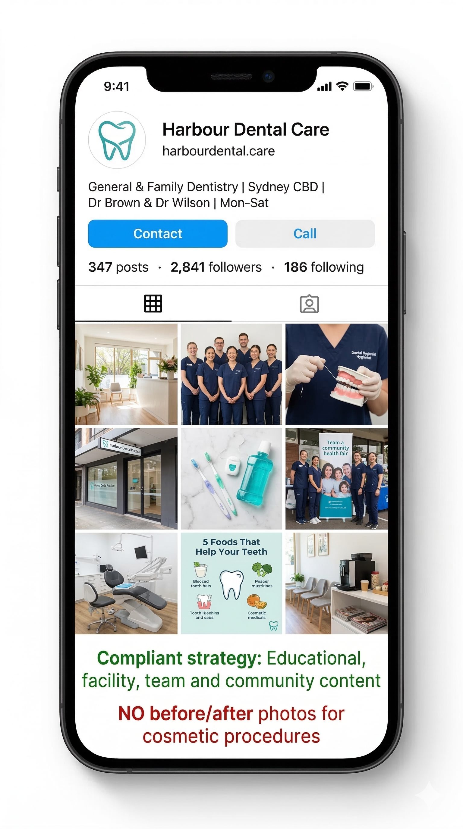 Figure 15: Compliant Instagram Grid: Visual Content Strategy